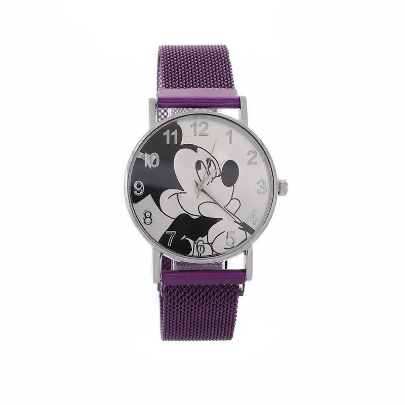 Disney Fashion Mickey High Quality Women Men Watch Stainless Steel Casual Quartz Watch Dress Watch Gift Birthday party gift