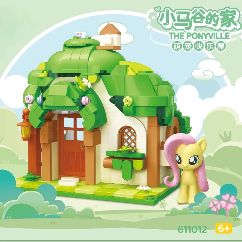 My Little Pony Building Blocks Street View Twilight Sparkle Pinkie Pie Splicing Model Ornament Puzzle Toy Collection Gift