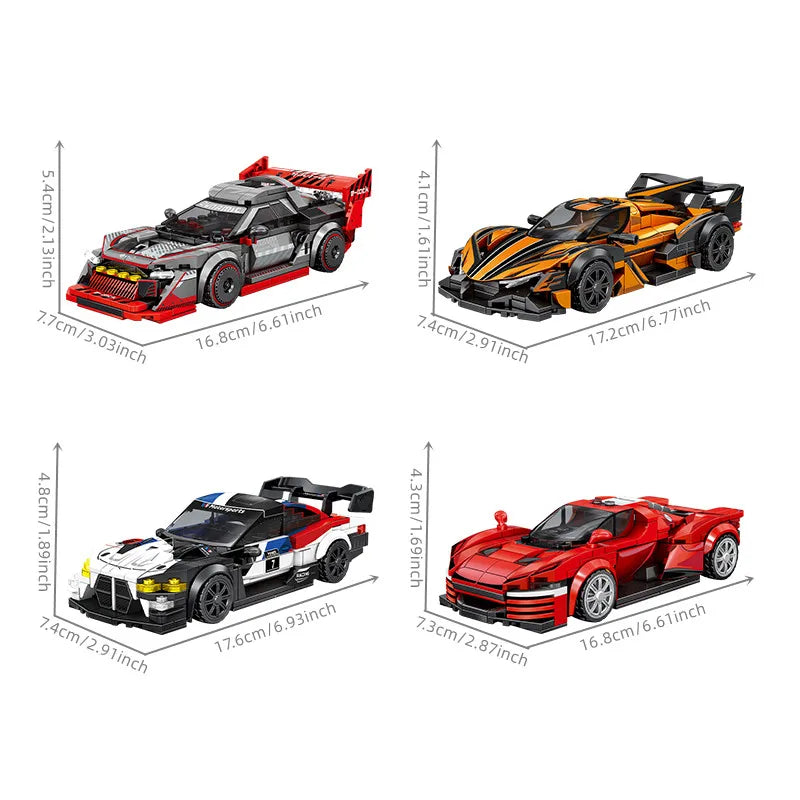 SEMBO Sports Car Assemblage Building Blocks MOC Racing Vehicle, Technical Auto Models Car Construction Set For Boys Toys Gifts
