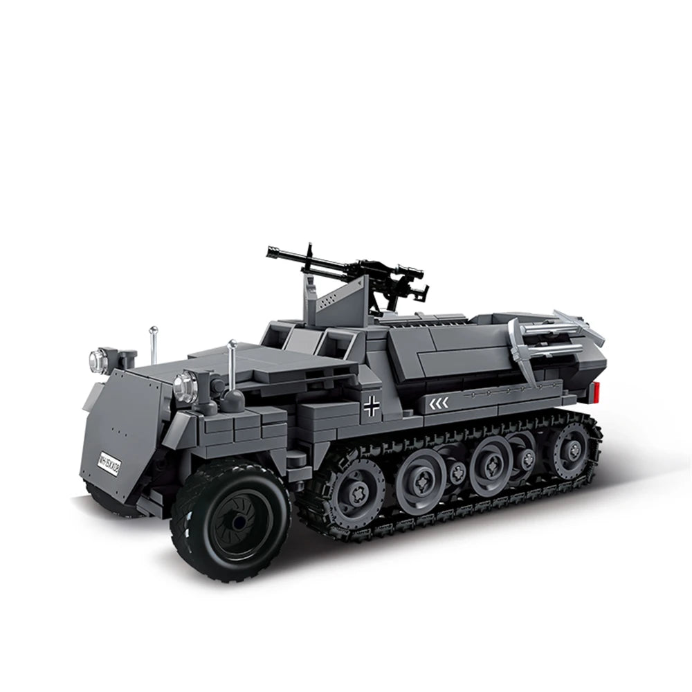 World War 2 WW2 Army Military Soldiers SWAT Leopard 2A7 Main Battle Tank Assemble Building Blocks Bricks Children's Toys Gift