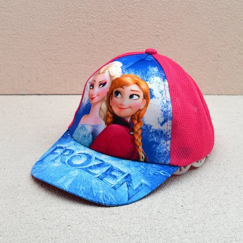 New Disney Anime Frozen Mickey Mouse Kids Brand Hat Boy Girl Travel Caps Spiderman Mickey Minnie Baby Caps Figure Gift Toys 2-8Y