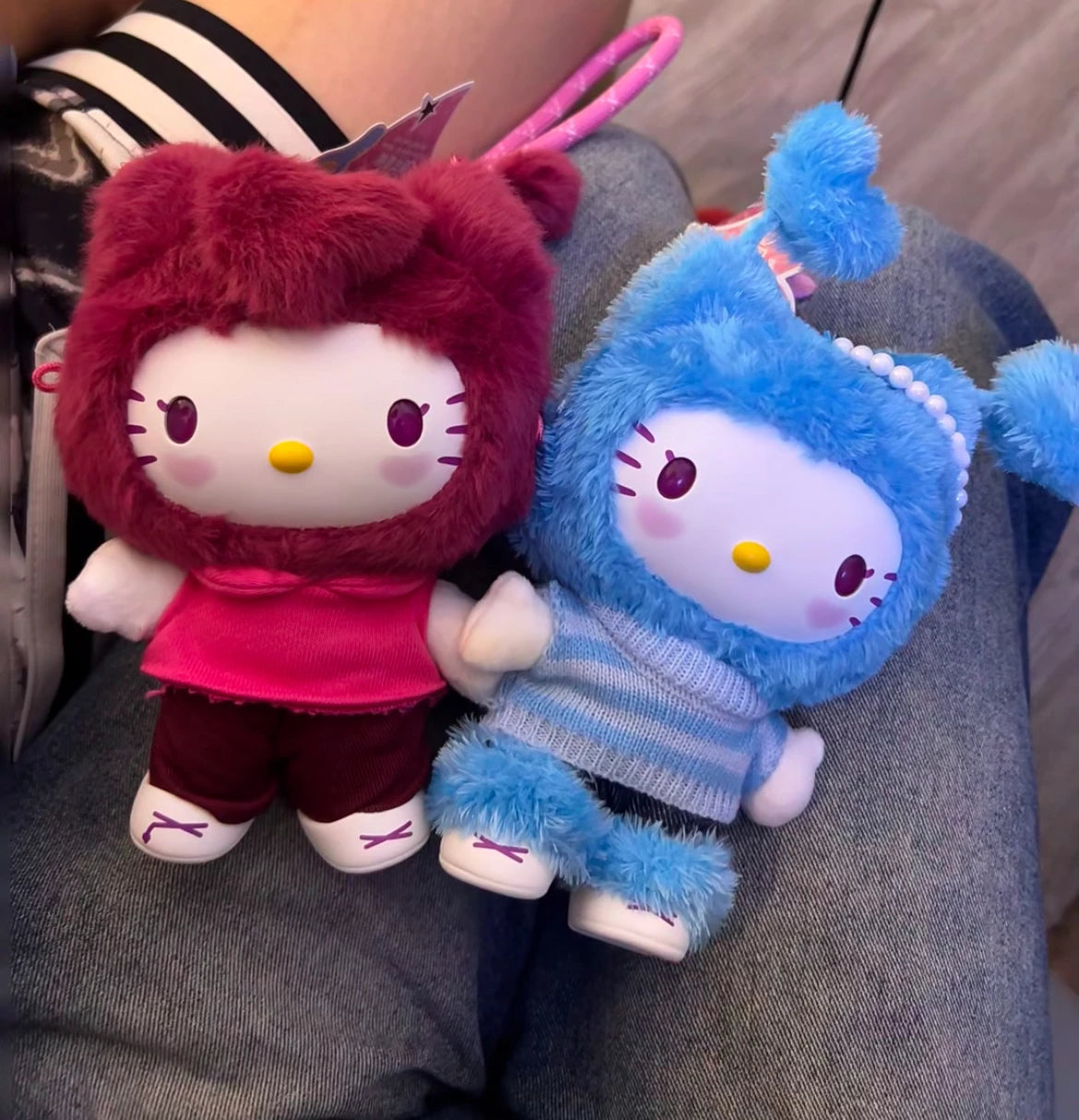 Genuine Hellokitty Pop Star Series Blind Box Trendy Toys Kawai Vinyl Plush Bag Pendant Collect Dolls Mystery Box Birthday Gift