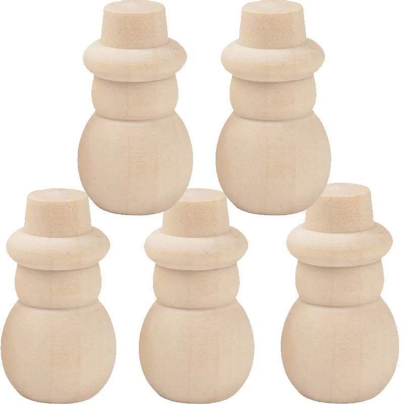 5PCS Christmas Peg Dolls Unpainted Montessori Wooden Educational Toys For Kids Party Favors Goodie Bags Stuffers Xmas Gift