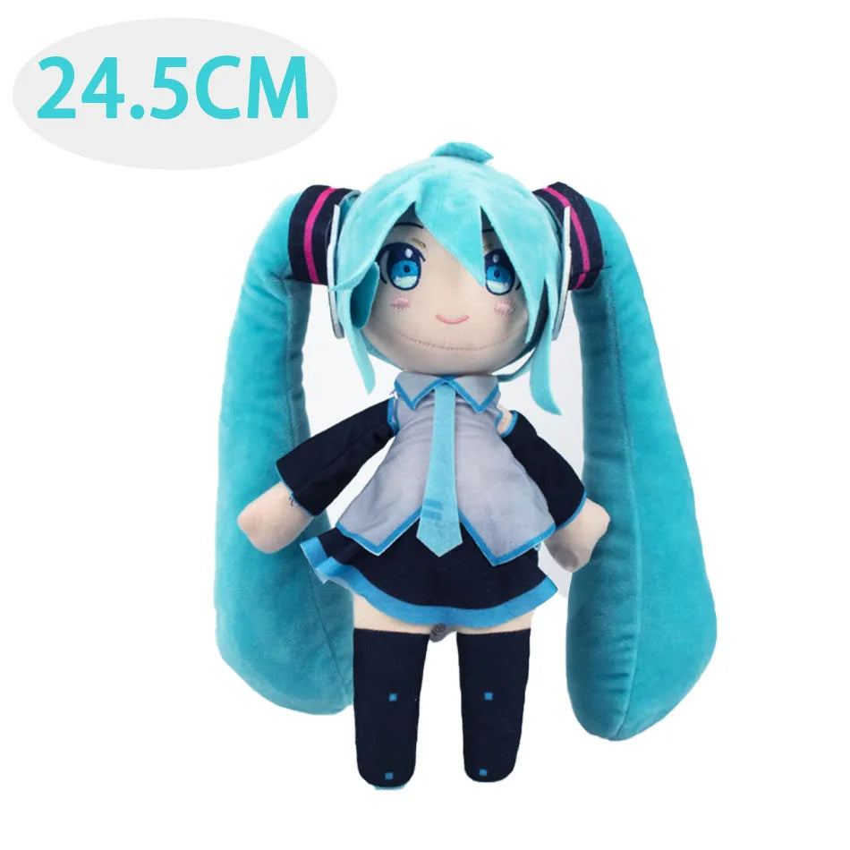 20-29cm Hatsune Miku Kawaii Q Version Fufu Figure Plush Doll Anime Peripheral Stuffed Toy Collection Model Ornament Toys Gifts