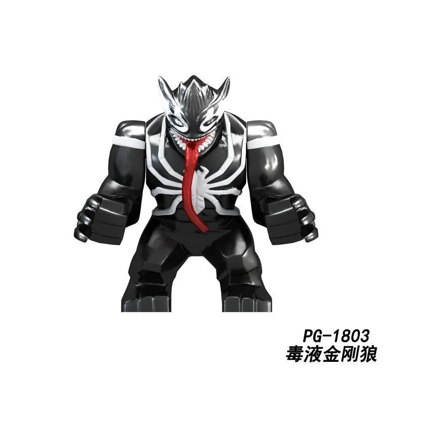 Marvel Superhero Anime Doll Building Blocks Venom Massacre Symbiosis, Spider Man Deadpool Wolverine Couple Gift Toy
