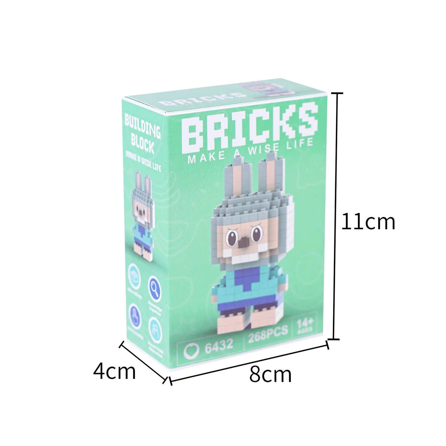 Compatible with cartoon doll desktop cute accessories, small particle puzzle assembly toys