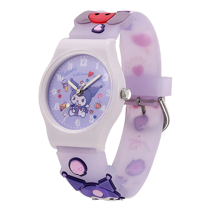 Hello Kitty Kuromi Melody Cinnamonroll Cartoon Anime Figures Student Wrist Watch Kids Watch Toys Boys Girls Birthday Party Gifts