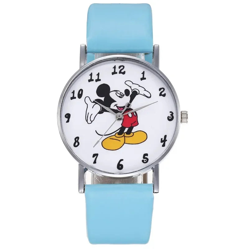 2024 Disney Mickey Mouse watch Minnie Mouse Anime Figure Children watch For Kids Boys Girls Cartoon watches Gifts Toys With Box