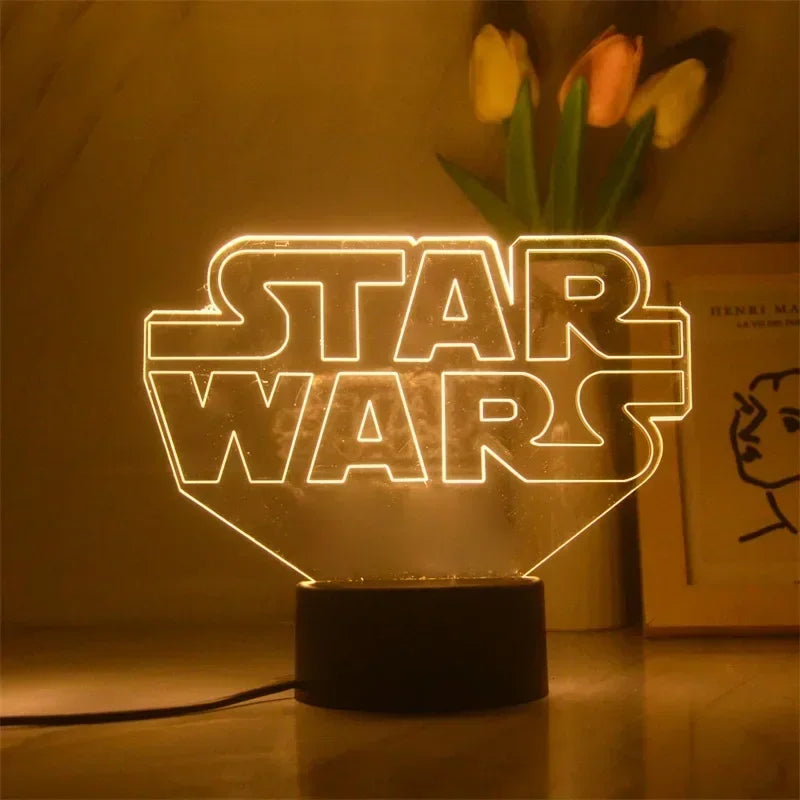 Anime Star Wars 3D Night Light – Cute Baby Yoda LED Action Figure Table Lamp, Cool Toys for Boys & Girls, Birthday Gifts