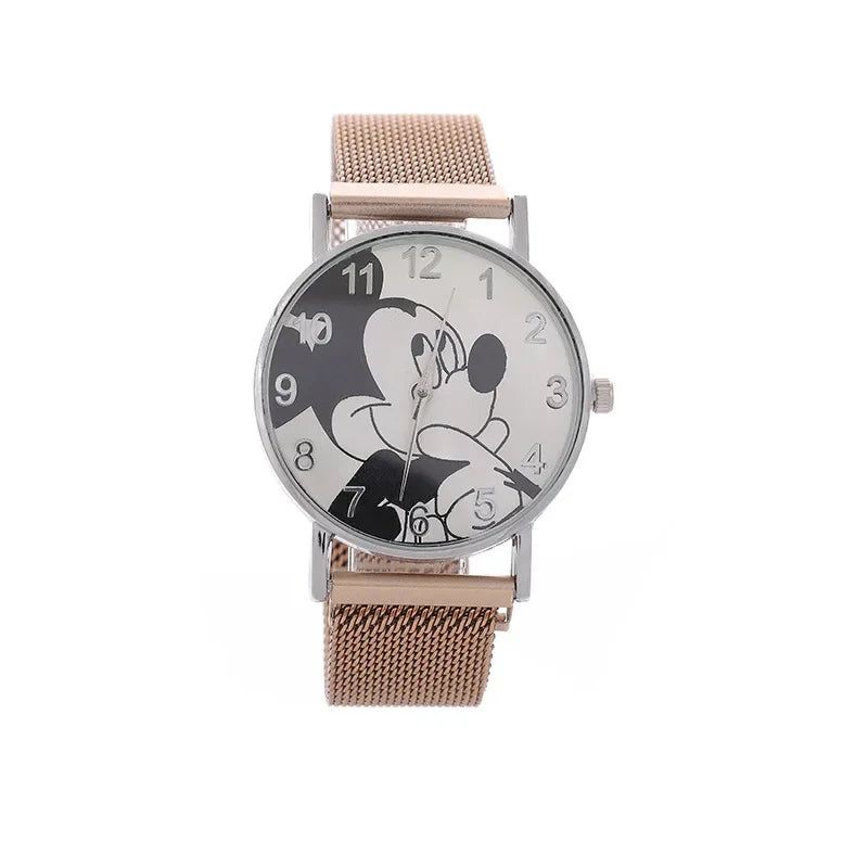 Disney Fashion Mickey High Quality Women Men Watch Stainless Steel Casual Quartz Watch Dress Watch Gift Birthday party gift