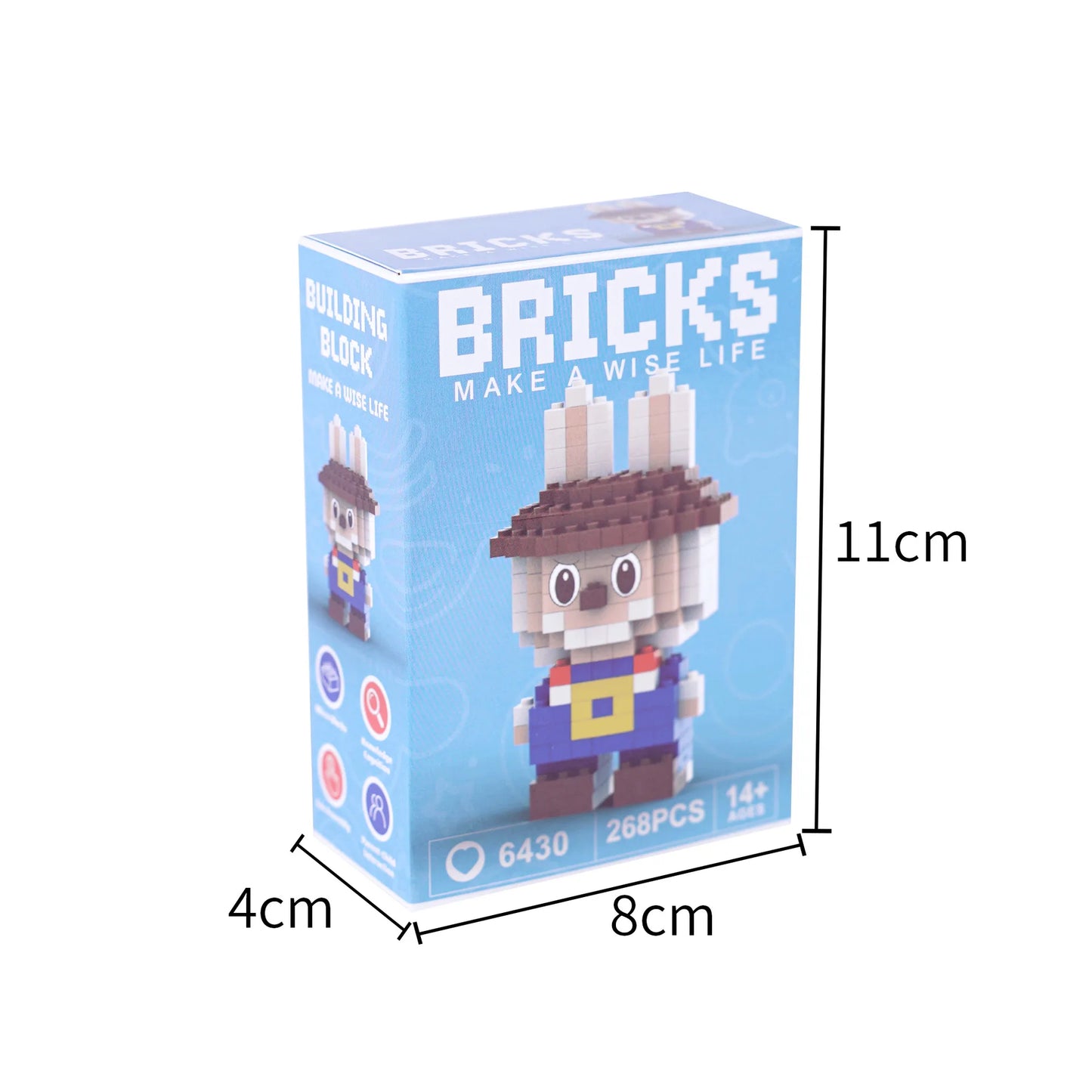 Compatible with cartoon doll desktop cute accessories, small particle puzzle assembly toys