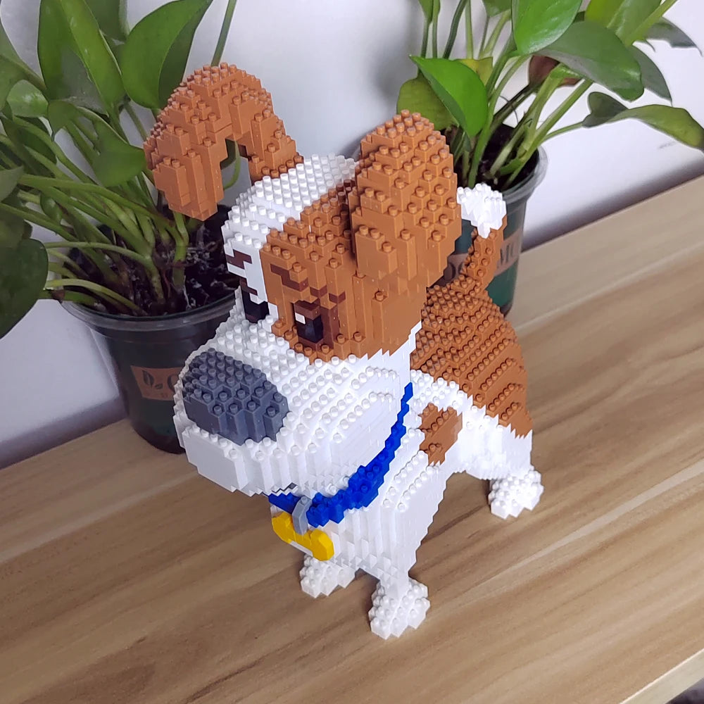 KNEW BUILT Yorkshire Terrier Dogs Model Micro Mini Building Blocks: Educational Recreation Toys for Pet Lover Gifts and Decor