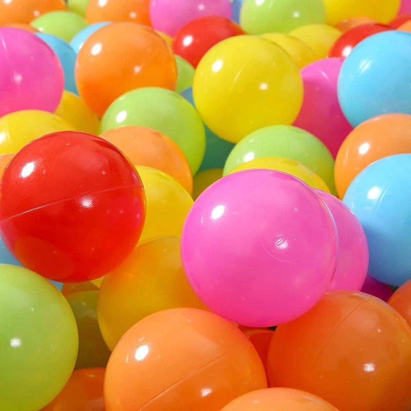 100Pcs Soft Plastic Pit Balls Baby Toys Indoor Playpen Tent Ball Children Kids Pool Games Outdoor Sport Toy Colorful Ocean Balls