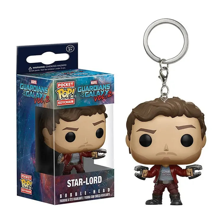 FUNKO pop Guardians of the Galaxy 2 Star-Lord Rocket Tree man Grootted Keychain toys for Children gift with retail box