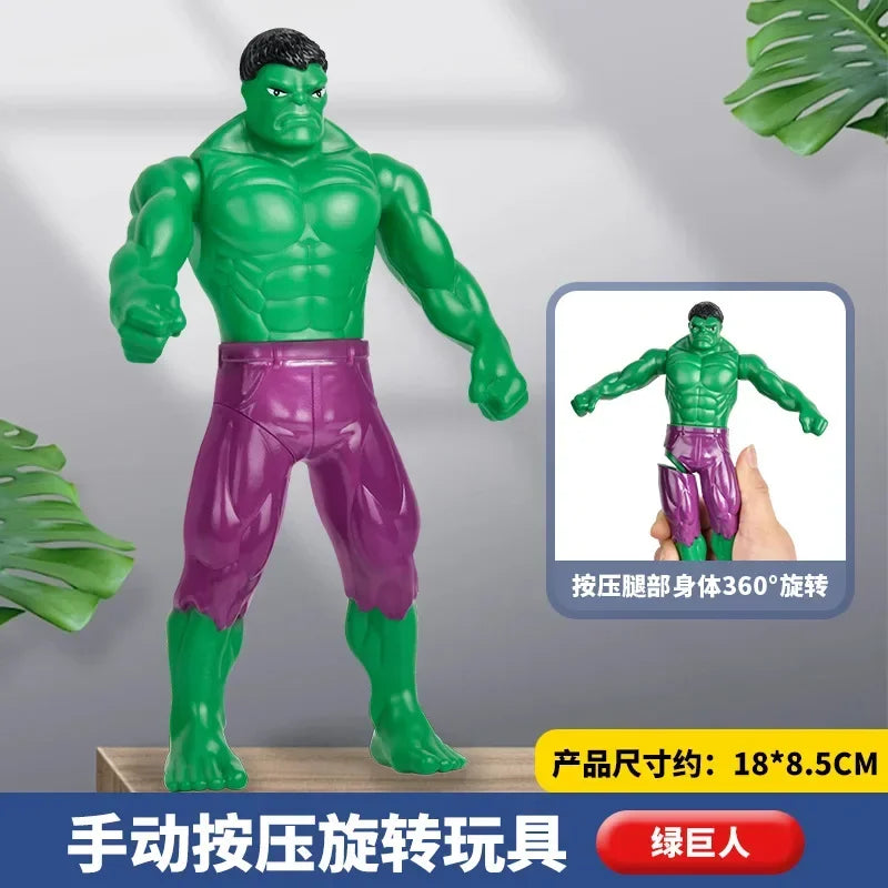 18cm Disney Spiderman Hulk Ironman Action Figure Christmas Gift Pvc Movable Joints Rotatable Doll Collection Model Gifts