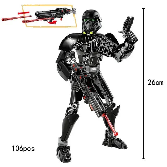 Space Wars Buildable Figure Stormtrooper Darth Vader Rey Kyle Ren Luke Skywalker Figure Toys Building Block Compatible With Lego