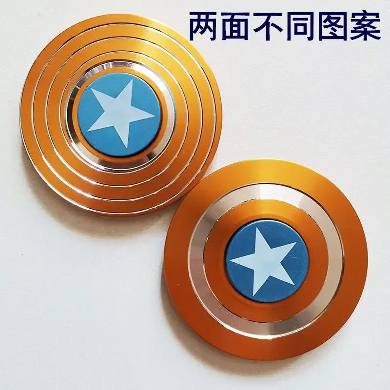 Marvel Spider-Man Captain America Metal Fidget Spinner Creative Personality Cool Decompression Fidget Spinner Children's Toy