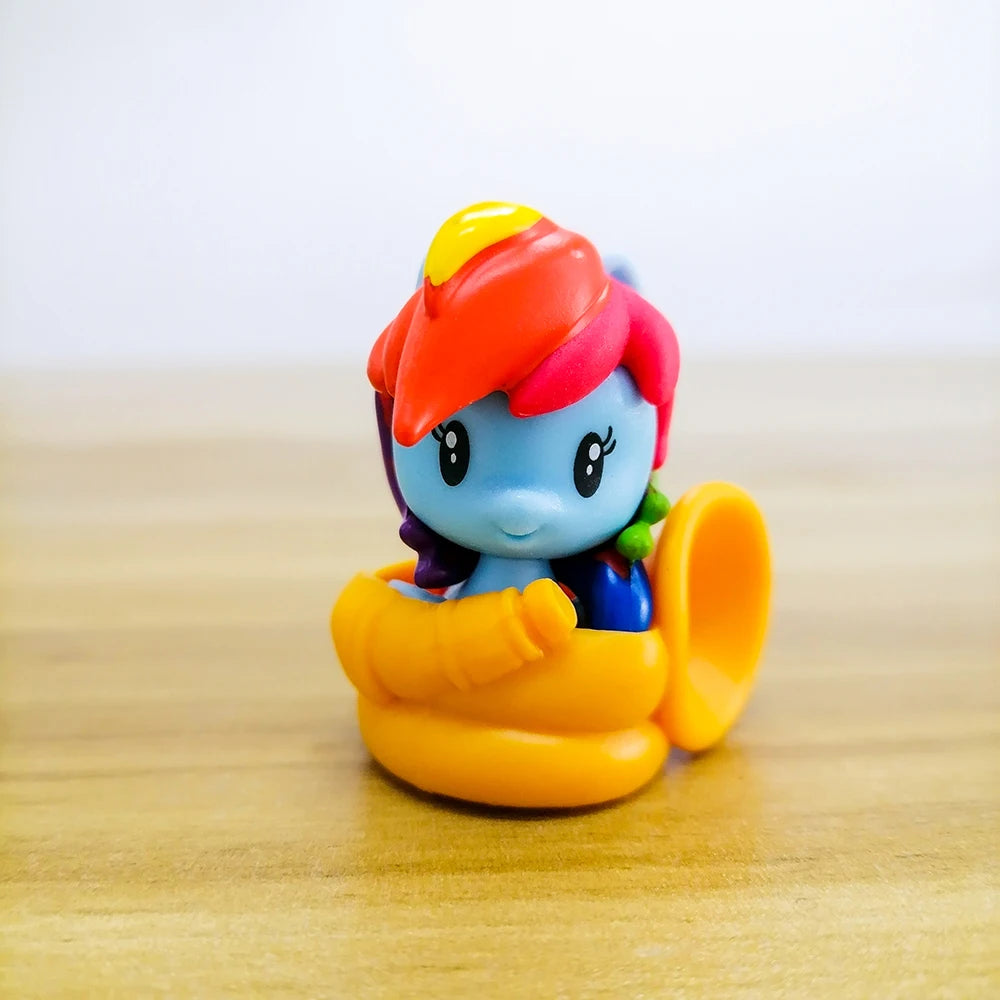 Hasbro My Little Pony Anime Figures Twilight Sparkle Fluttershy Pinkie Pie  Q-Version Doll Model Toy Ornaments Childern Gift