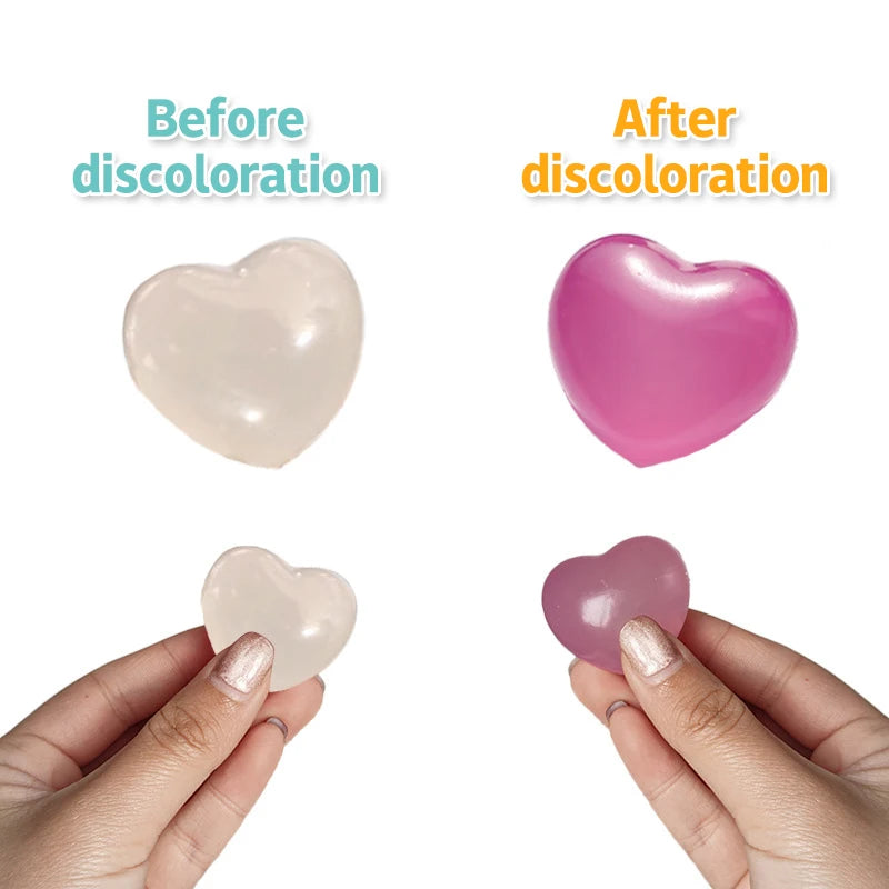 1Pc Changing Color Heart Squeeze Toy Sequins Love Fidget Toy Squishy Pinch Kneading Toy Stress Reliever Toy Kid Party Favor