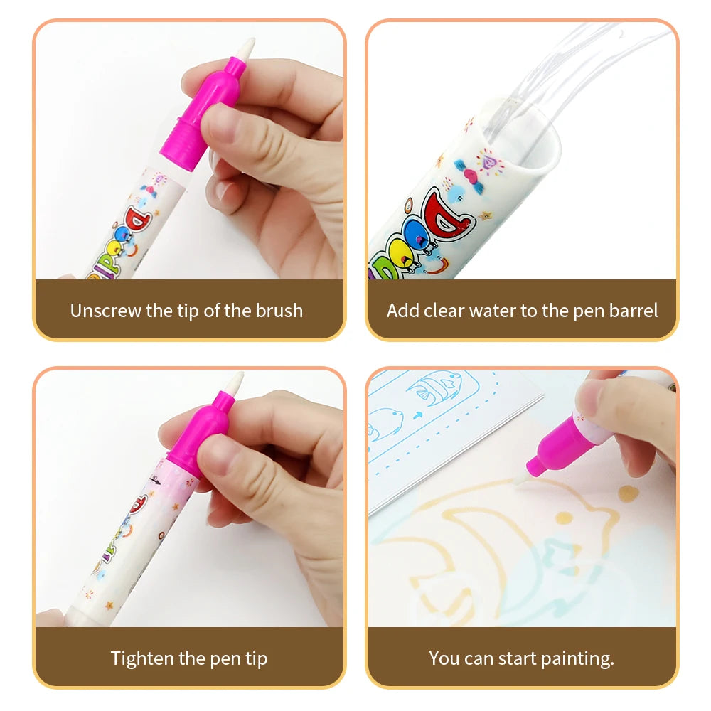 Magic Water Drawing Mat Extra Large Water Doodle Toy Set Painting Board Children Educational Toys Gift for Kids Multiple Size