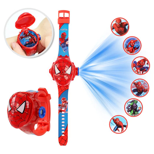 New Cartoon Mickey Mouse Minnie Projection Watch for Children Toys Spiderman Kids Watches Girls Student Gift Digital Clock