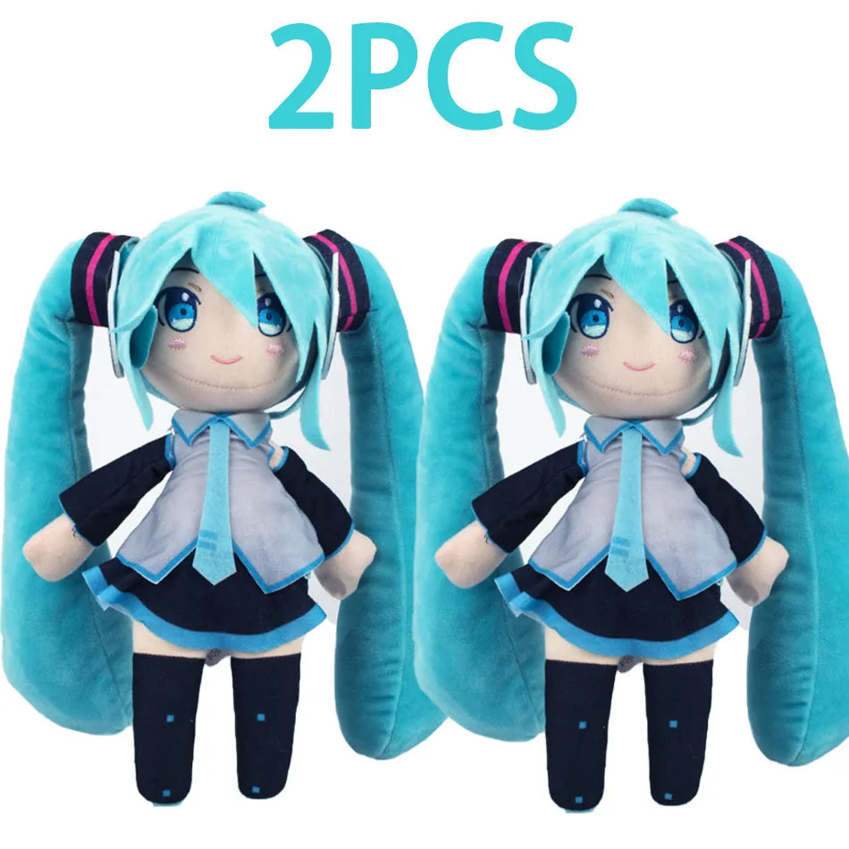 20-29cm Hatsune Miku Kawaii Q Version Fufu Figure Plush Doll Anime Peripheral Stuffed Toy Collection Model Ornament Toys Gifts
