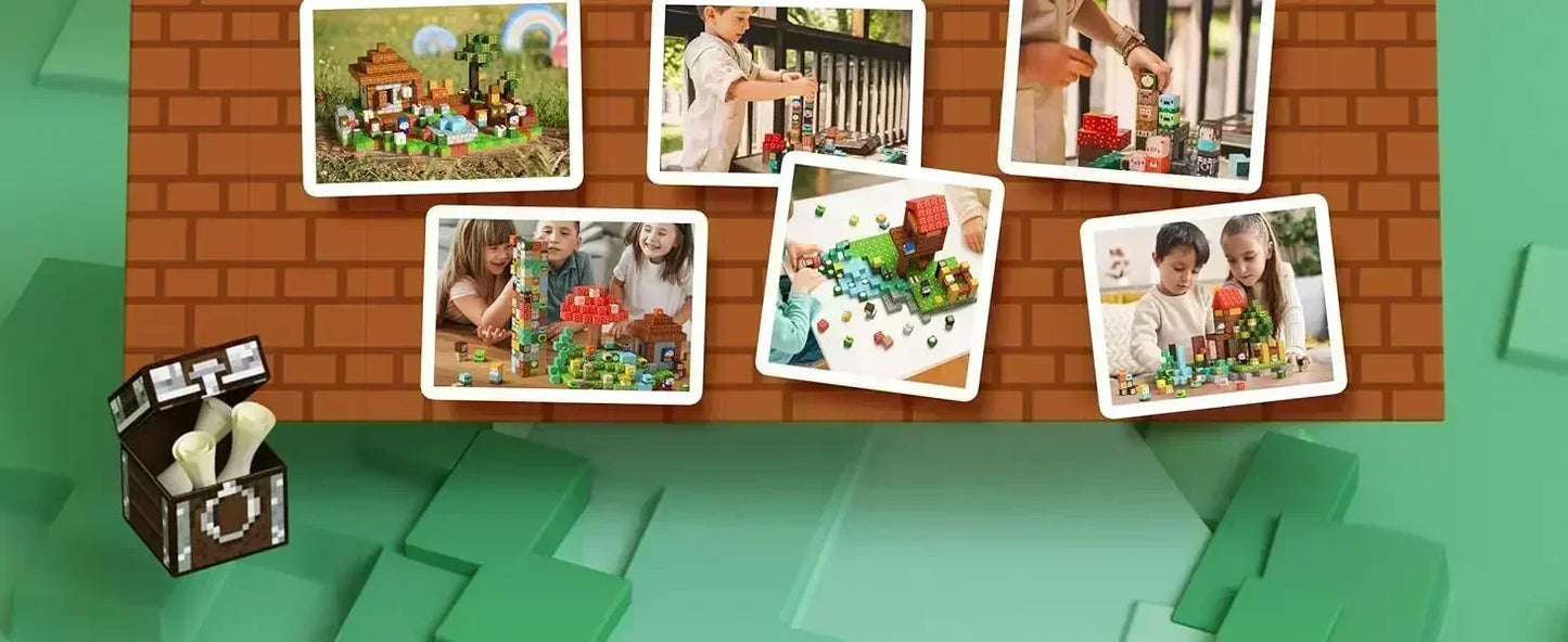 Magnetic Building Blocks Kid Toys Magnet Cube Set Mine World for Age 3+ Boys Girls DIY Model Children Magnets Toys Sensory Gifts