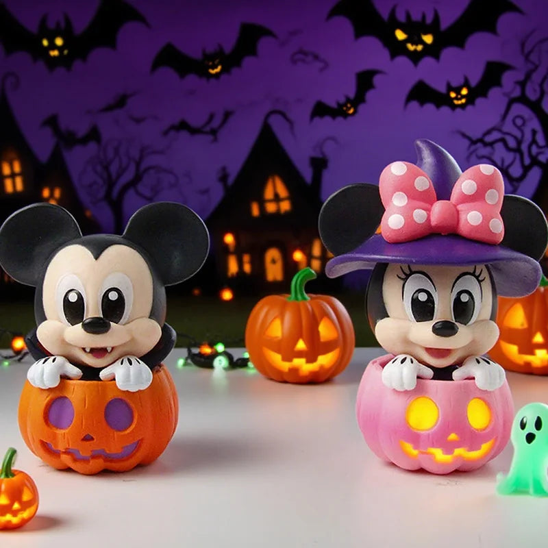 Disney Mickey Mouse And Friends Pumpkin Series Blind Box Cute Cartoon Stitch Mickey Figures Halloween Surprise Gifts For Kids
