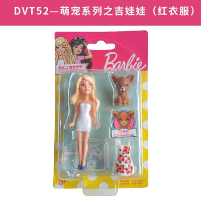 Original Mattel Mini Barbie Doll Pet Series Toys for Girls Princess Dolls Clothes Accessories 10cm Boneca Children Birthday Gift