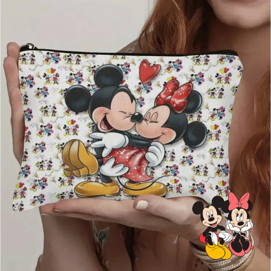 Disney Mickey Mouse Cosmetic Bags Girl Travel Storage Handbags Cartoon Anime Large Makeup Pouch Wash Organizer Accessory Gift