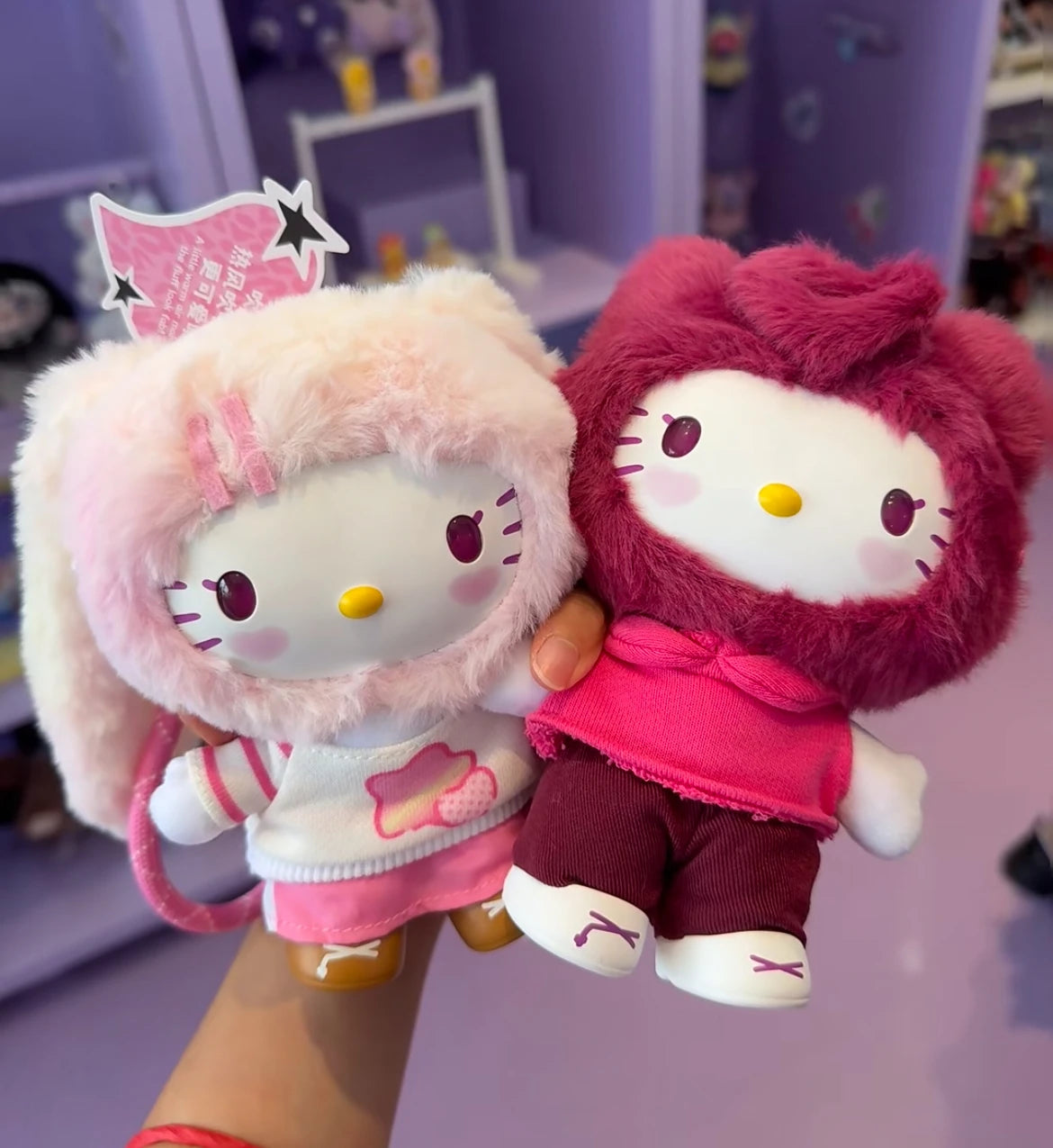 Genuine Hellokitty Pop Star Series Blind Box Trendy Toys Kawai Vinyl Plush Bag Pendant Collect Dolls Mystery Box Birthday Gift