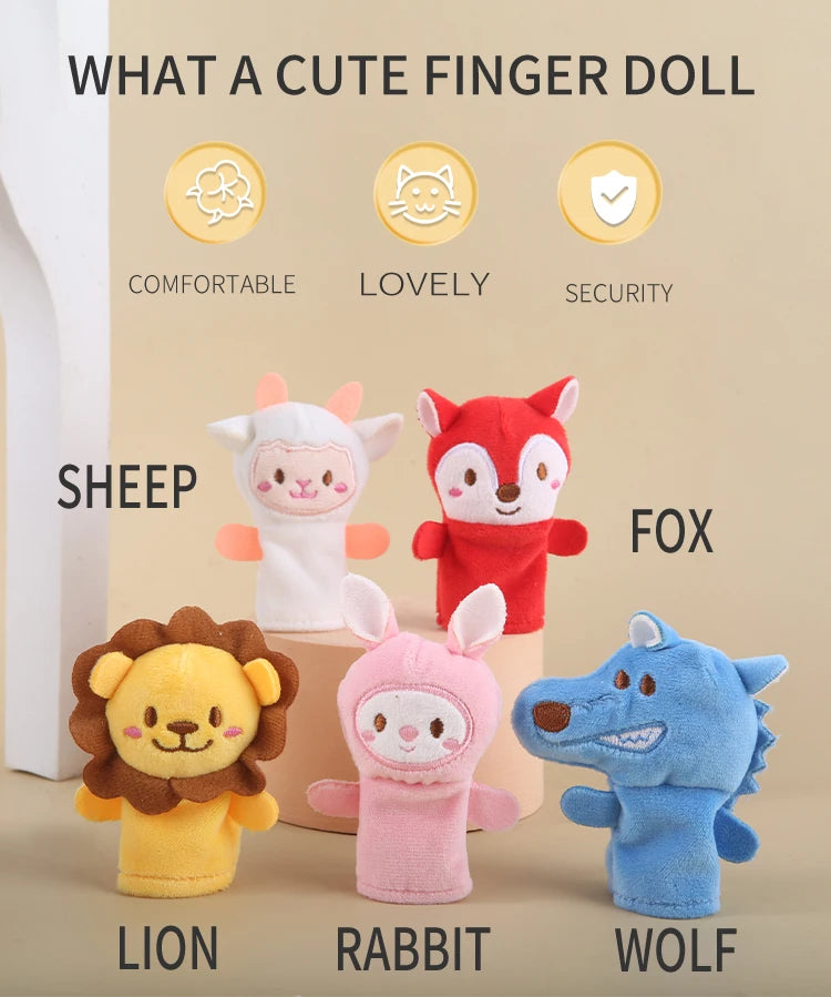 Kindergarten Story Teaching Aids Children Education Dolls Animal Plush kids toys Baby Finger puppets Doll Baby Hand puppet Toys