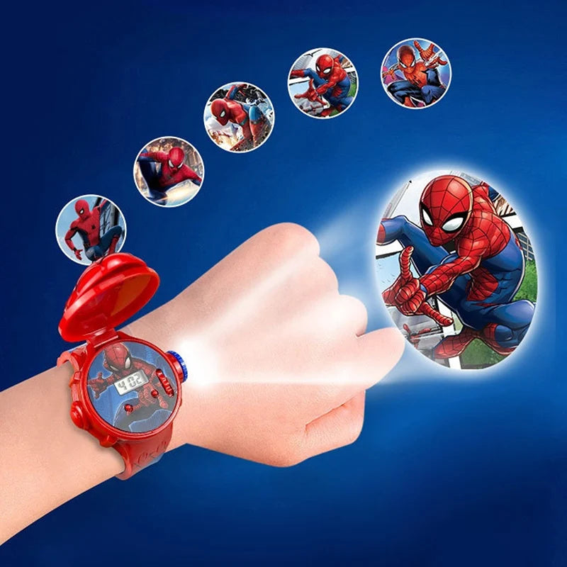 New Cartoon Mickey Mouse Minnie Projection Watch for Children Toys Spiderman Kids Watches Girls Student Gift Digital Clock