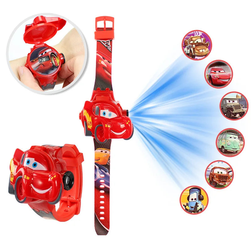 New Cartoon Mickey Mouse Minnie Projection Watch for Children Toys Spiderman Kids Watches Girls Student Gift Digital Clock