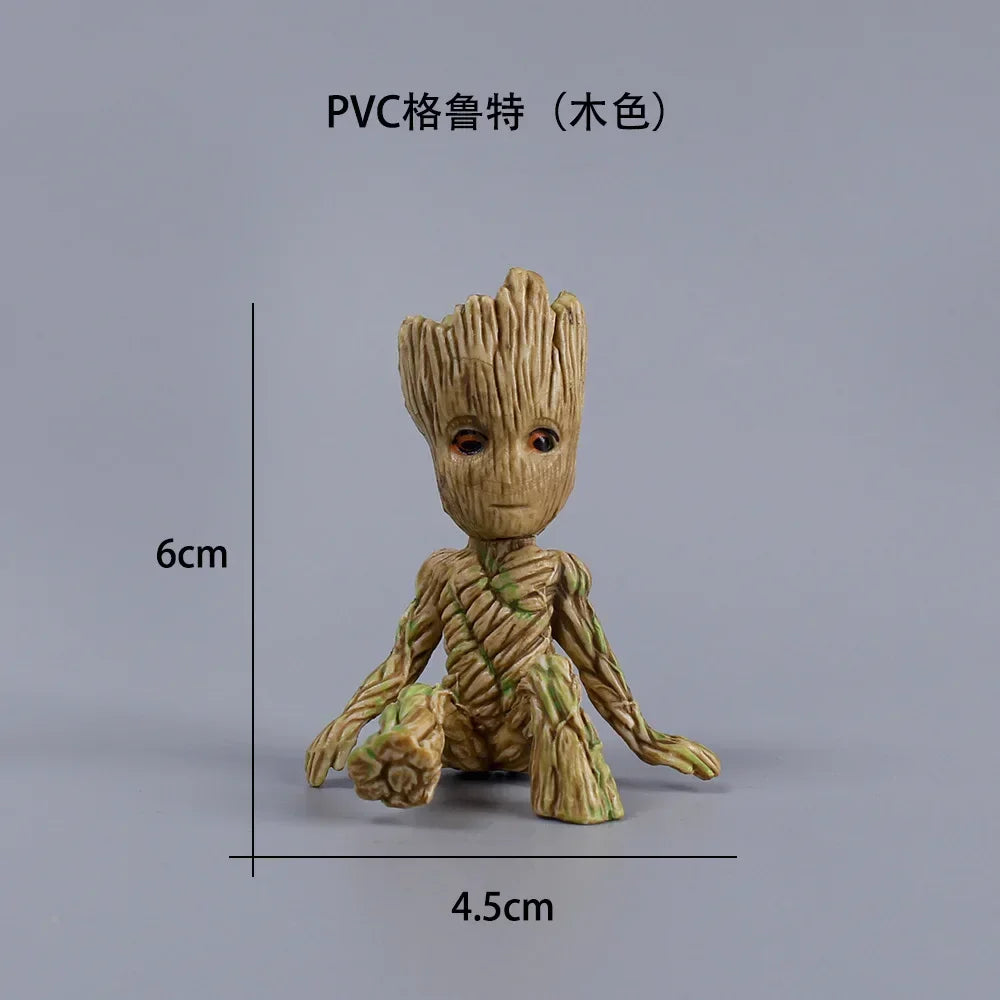Disney Tree Man Groot Guardians of The Galaxy Avengers Anime 6cm Mini Toys Action Figure Sitting Groot kids Toys Gifts