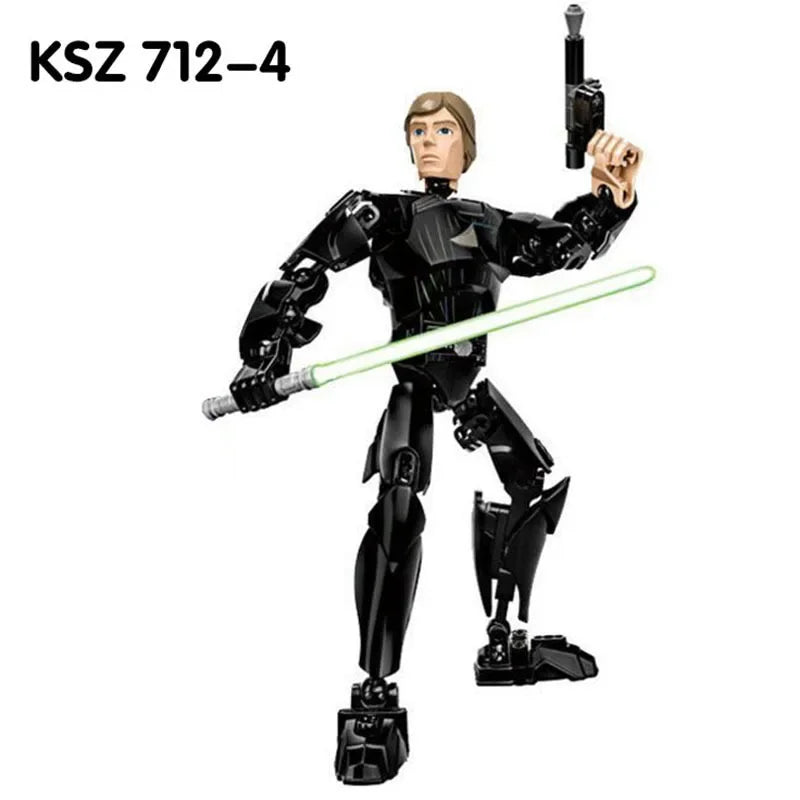 Space Wars Buildable Figure Stormtrooper Darth Vader Rey Kyle Ren Luke Skywalker Figure Toys Building Block Compatible With Lego