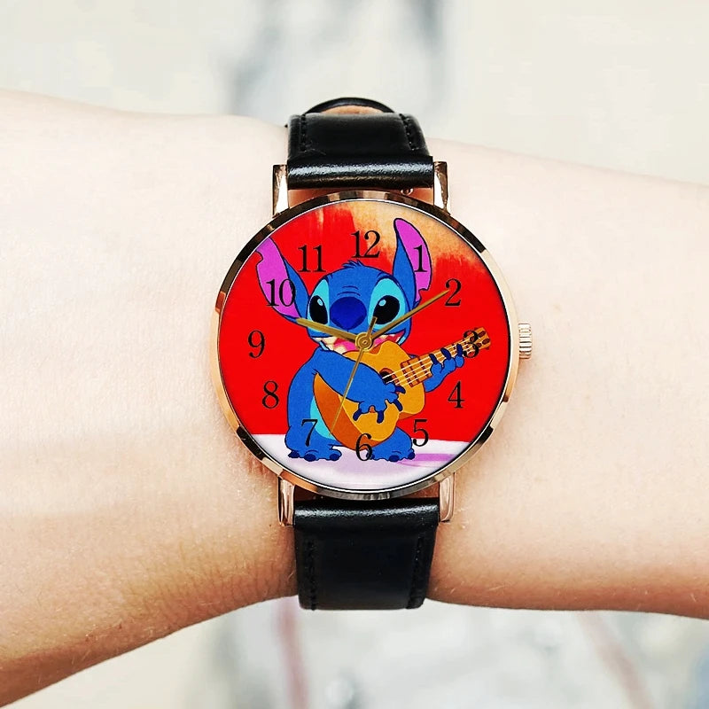 Disney Stitch Mickey Mouse Women Men Fashion Watch Stainless Steel Casual Quartz Watch Gift kids Party Birthday Gifts Watch