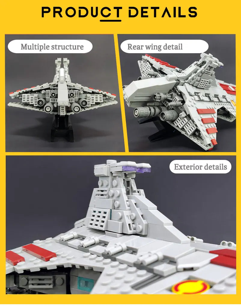 67106 JIESTAR High-tech Moc Venator Attack Cruiser Fighter Destroyer Brick Technical Model Building Star Blocks Space Ship Toys