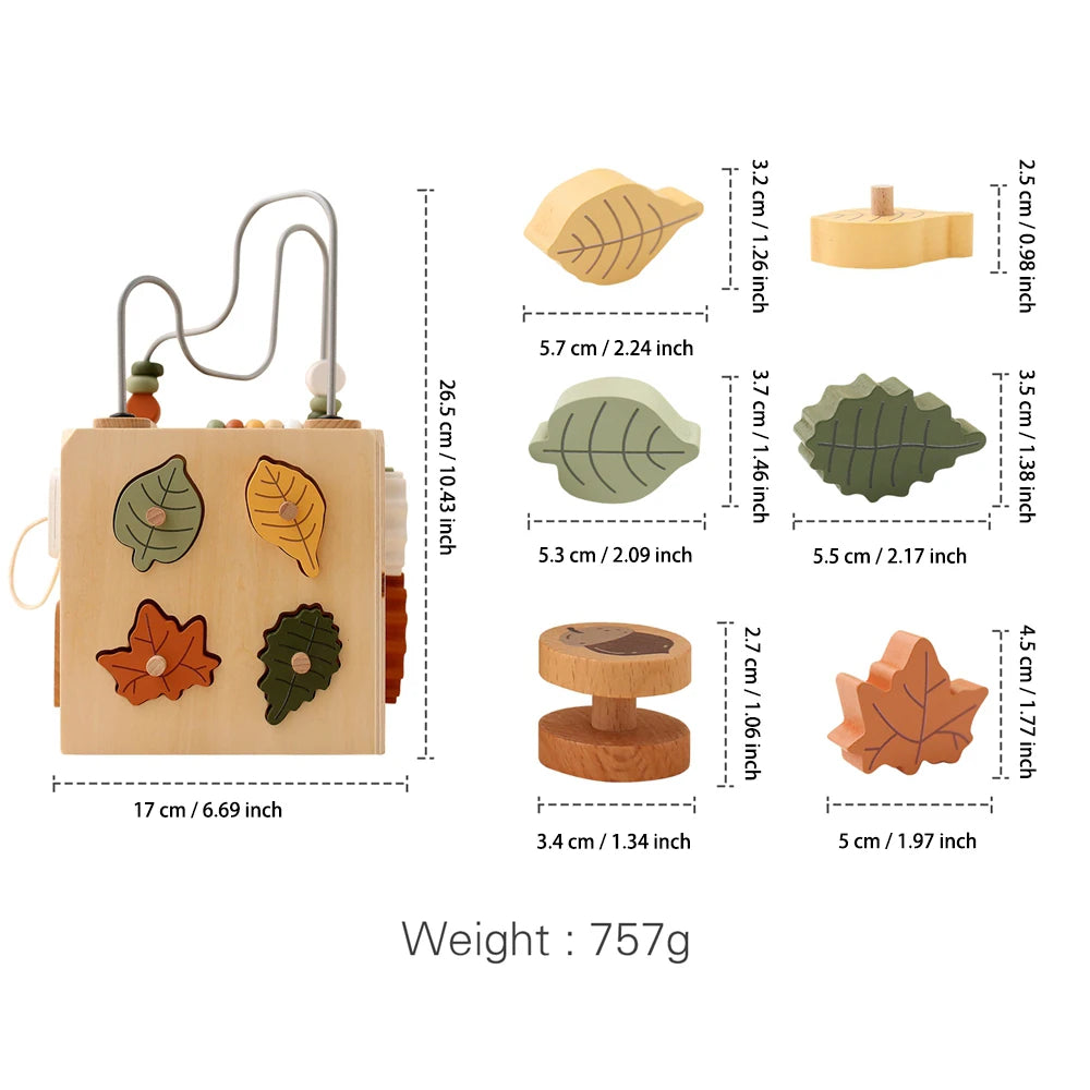 Children's Montessori Toys Wooden Building Blocks Shape Matching Toys Kids Educational Wooden Box Puzzle Toys Stacking Game