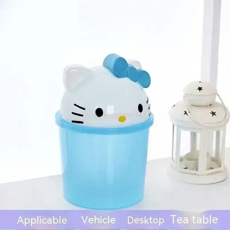 New Sanrio Hello Kitty Dustbin Trash Can Rubbish Bin Garbage Binsanrio Kawaii Trash Can Living Room Bedroom Toilet Paper Basket