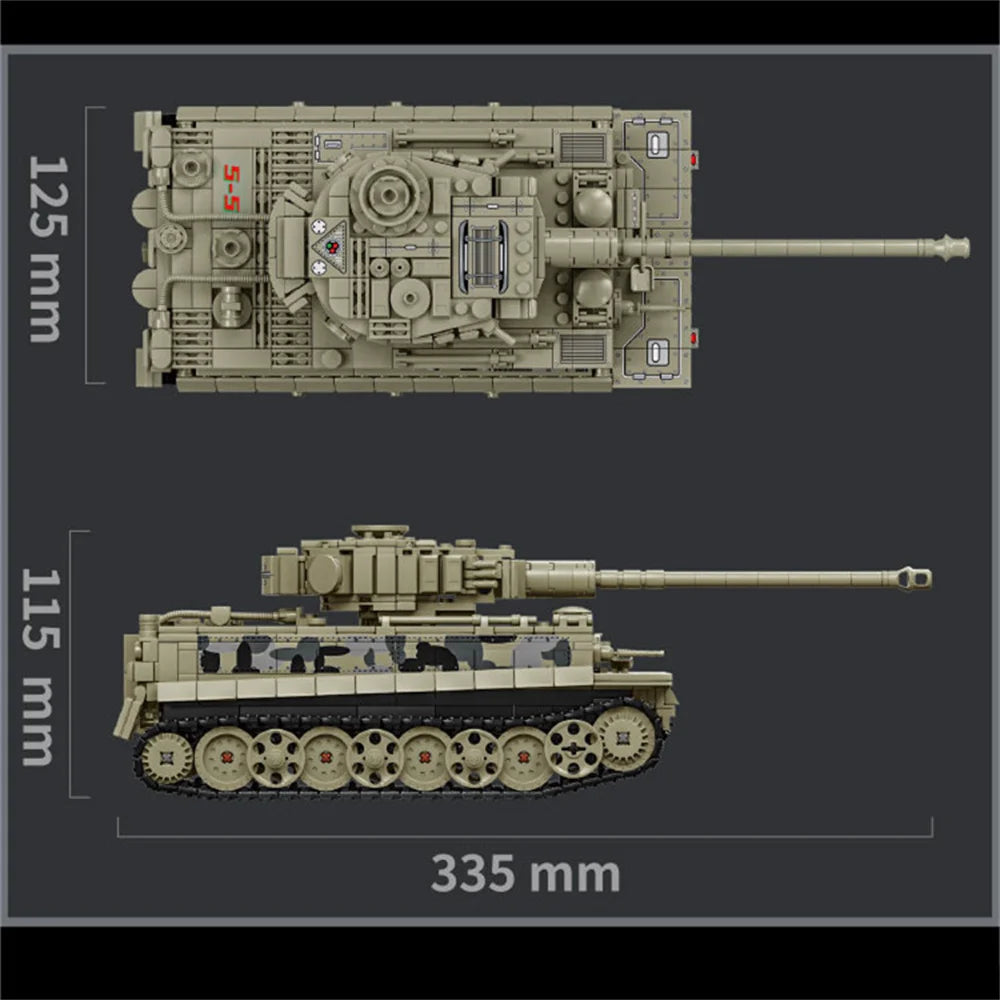 World War 2 WW2 Army Military Soldiers SWAT Leopard 2A7 Main Battle Tank Assemble Building Blocks Bricks Children's Toys Gift