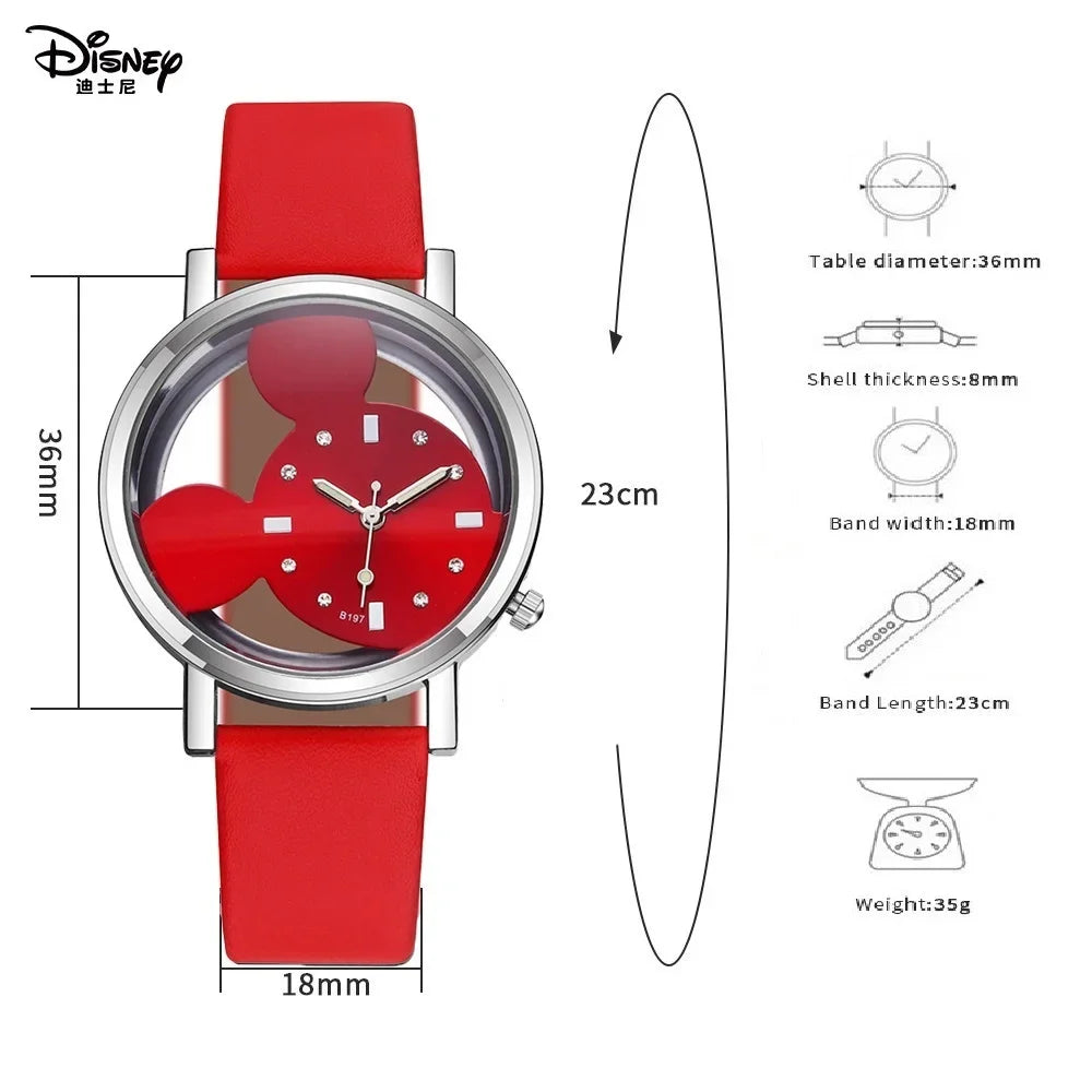 Disney Mickey Mouse Watches with double-sided hollow Children's Watch For Student Boys Girl birthday Party gifts Watch toys