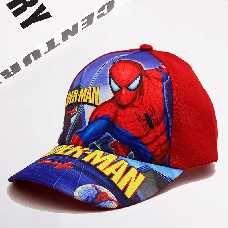 New Disney Anime Frozen Mickey Mouse Kids Brand Hat Boy Girl Travel Caps Spiderman Mickey Minnie Baby Caps Figure Gift Toys 2-8Y