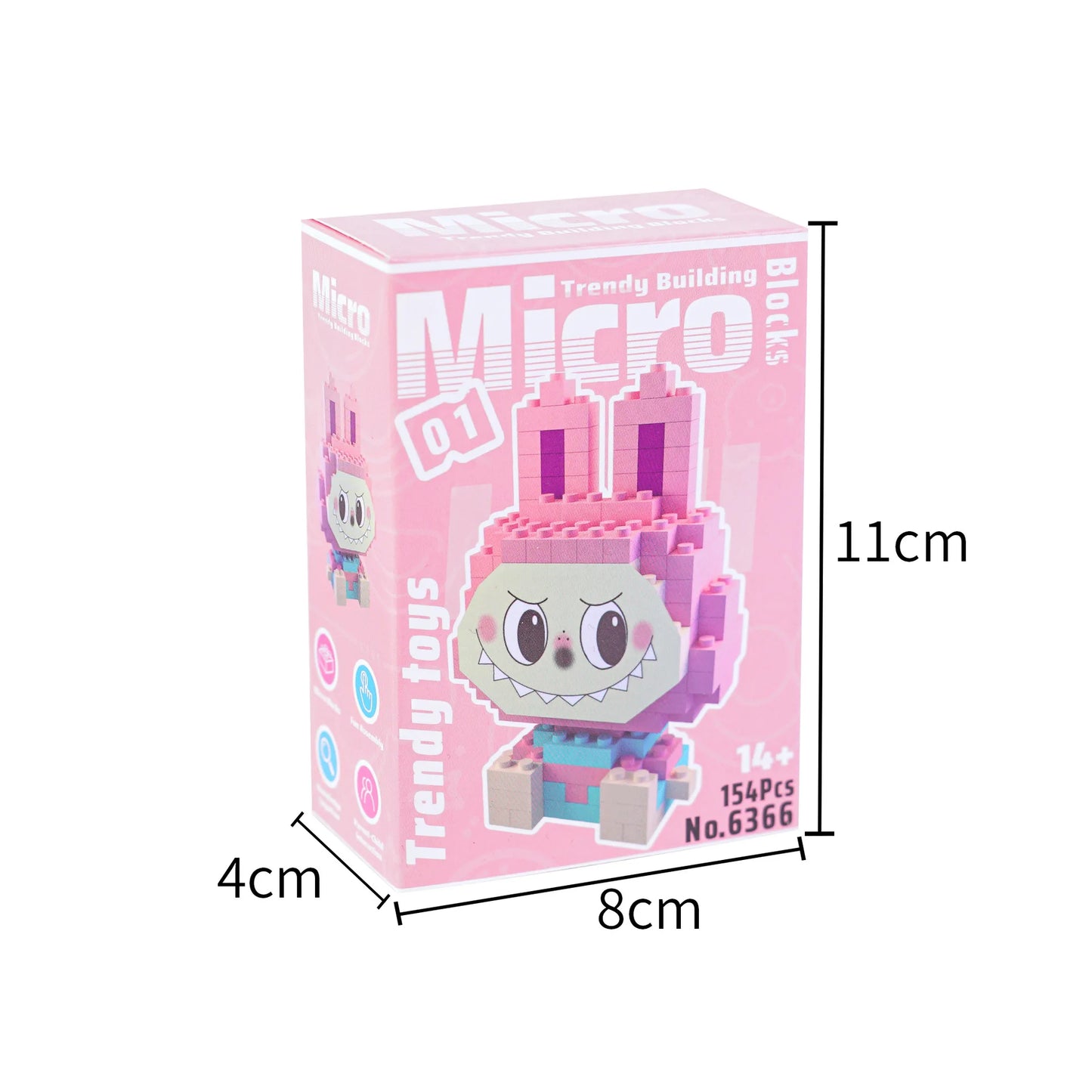Compatible with cartoon doll desktop cute accessories, small particle puzzle assembly toys