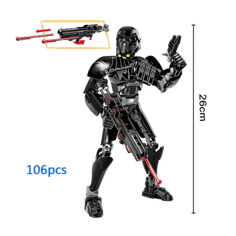 Space Wars Buildable Figure Stormtrooper Darth Vader Rey Kyle Ren Luke Skywalker Figure Toys Building Block Compatible With Lego