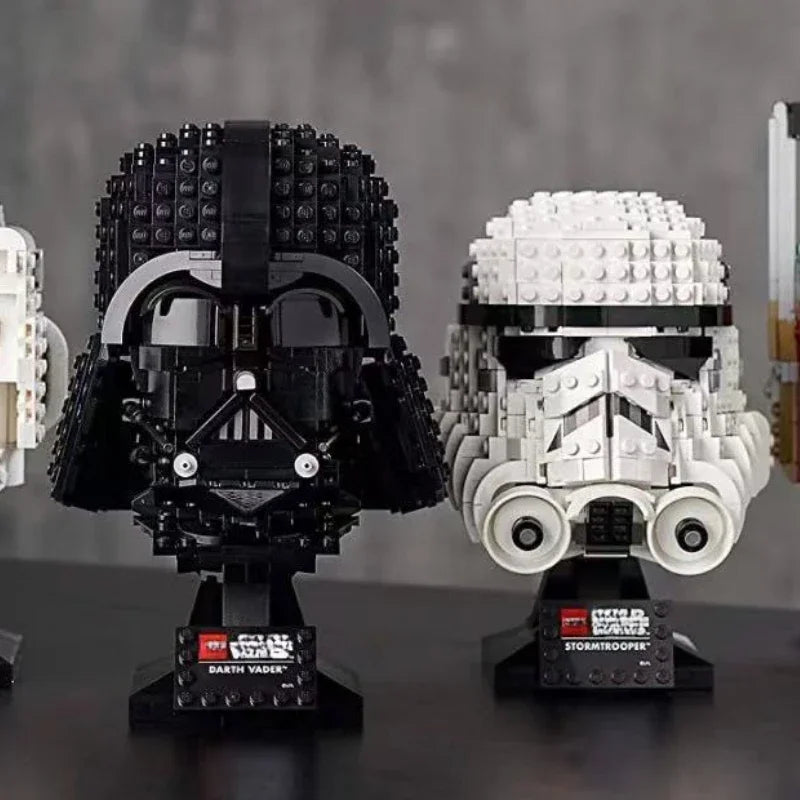 Helmet Stormtrooper Vader Tie Fighter Pilot Helmet Compatible Assemble Model Building Blocks Toys Kids Birthday Gifts