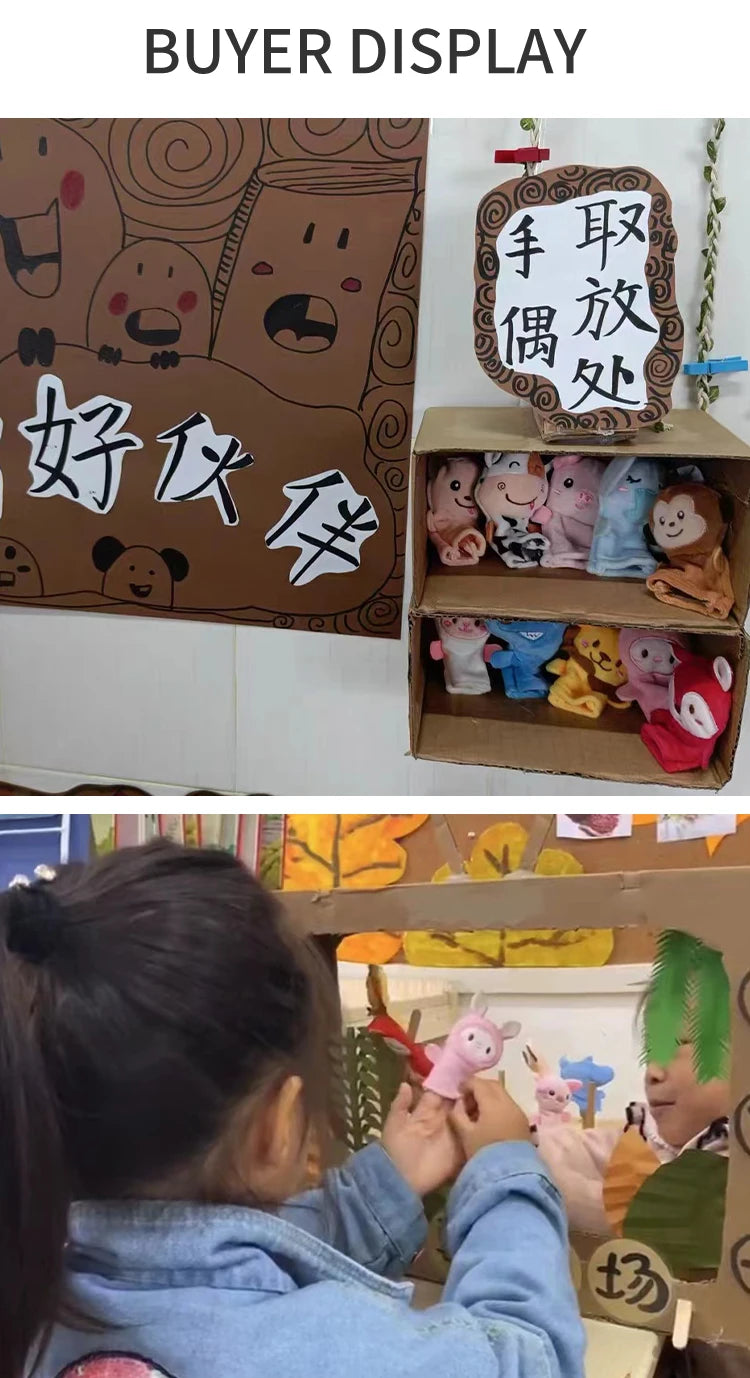 Kindergarten Story Teaching Aids Children Education Dolls Animal Plush kids toys Baby Finger puppets Doll Baby Hand puppet Toys