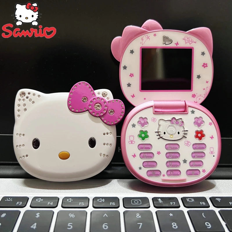 2024 Sanrio Hello Kitty Flip Phone Kawaii K688 Cartoon Kids Taiml Cute Mini Phone Birthday Fashion Girls Gifts Toys For Children