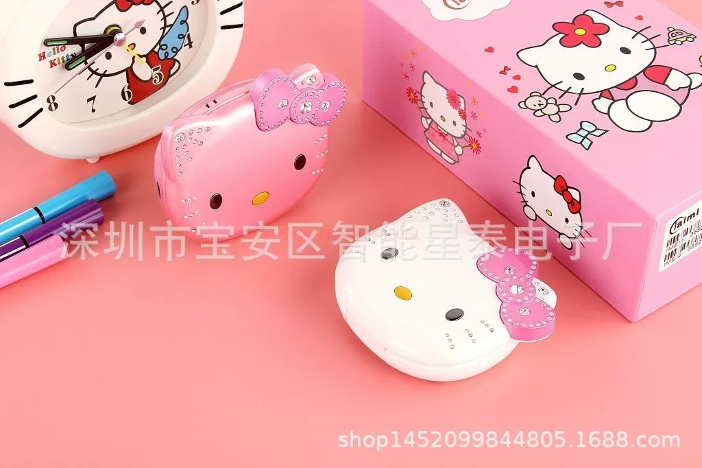 2024 Sanrio Hello Kitty Flip Phone Kawaii K688 Cartoon Kids Taiml Cute Mini Phone Birthday Fashion Girls Gifts Toys For Children