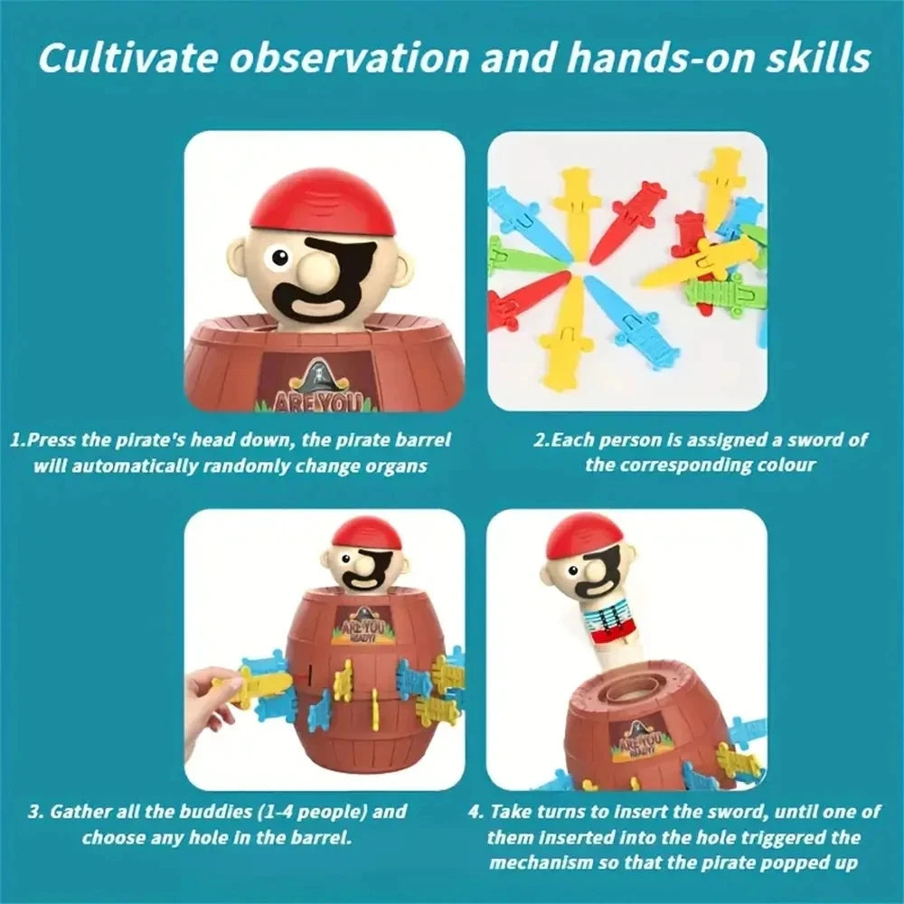 Pirate Board Game Montessori Family Gathering Game Funny Toy Lucky Game Jumping Pirates Children Board Games Boys and Girls Gift